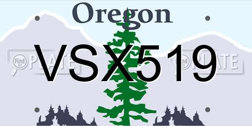 VSX519 Oregon License Plate