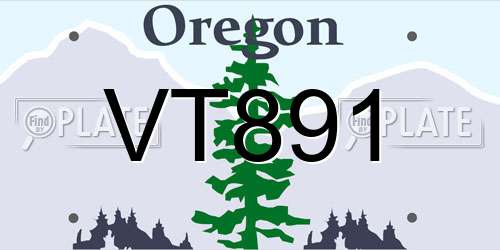 VT891 Oregon License Plate