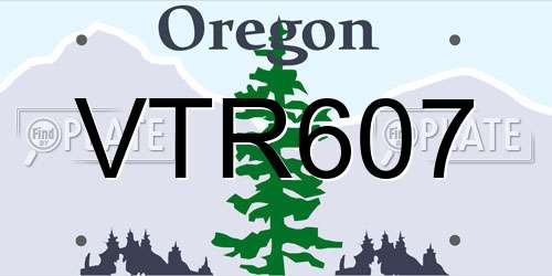VTR607 Oregon License Plate