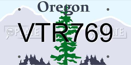 VTR769 Oregon License Plate