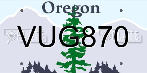 VUG870 Oregon License Plate