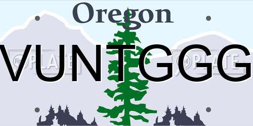 VUNTGGG Oregon License Plate