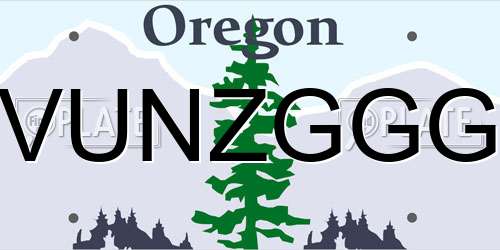 VUNZGGG Oregon License Plate