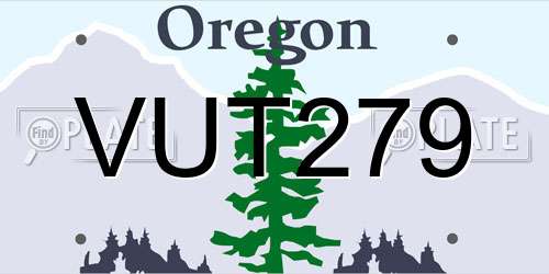 VUT279 Oregon License Plate