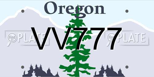 VV777 Oregon License Plate