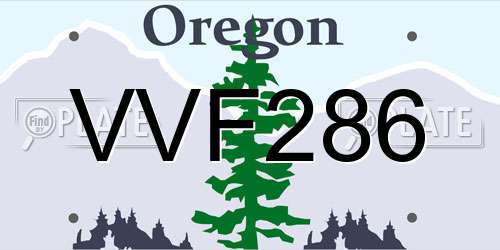 VVF286 Oregon License Plate