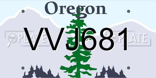 VVJ681 Oregon License Plate