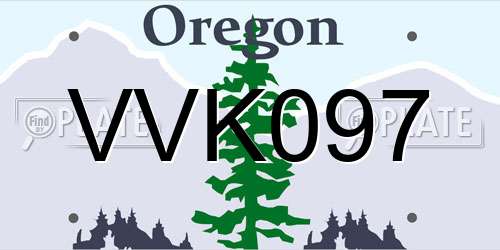 VVK097 Oregon License Plate