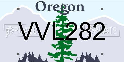 VVL282 Oregon License Plate