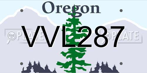 VVL287 Oregon License Plate