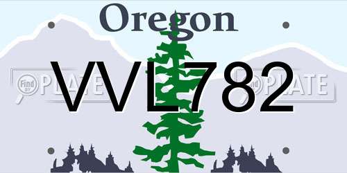 VVL782 Oregon License Plate