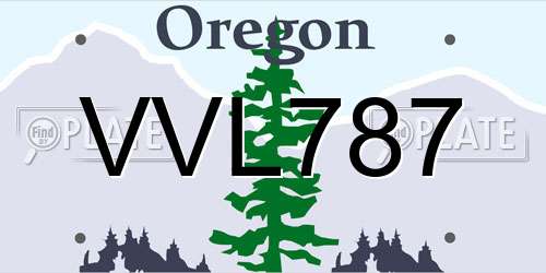 VVL787 Oregon License Plate