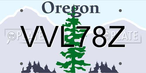 VVL78Z Oregon License Plate