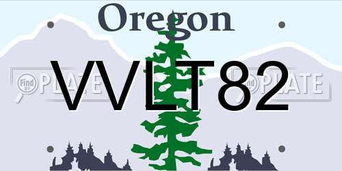 VVLT82 Oregon License Plate