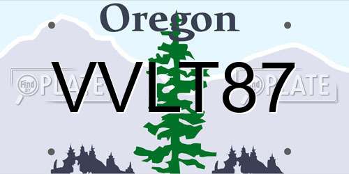 VVLT87 Oregon License Plate