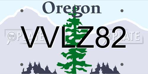 VVLZ82 Oregon License Plate