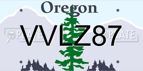 VVLZ87 Oregon License Plate