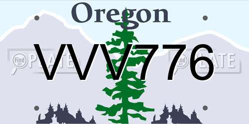 VVV776 Oregon License Plate