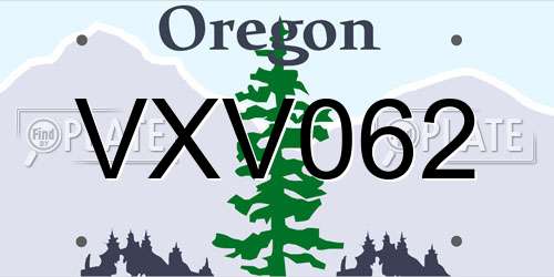 VXV062 Oregon License Plate