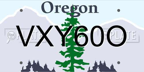 VXY60O Oregon License Plate