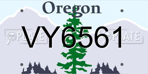 VY6561 Oregon License Plate