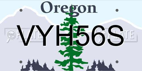 VYH56S Oregon License Plate