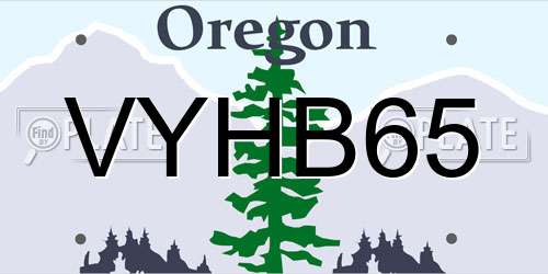 VYHB65 Oregon License Plate