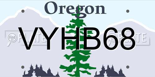 VYHB68 Oregon License Plate