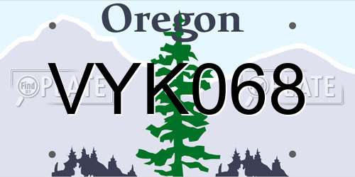 VYK068 Oregon License Plate