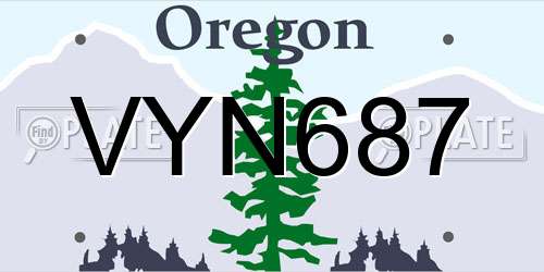 VYN687 Oregon License Plate
