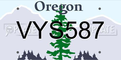 VYS587 Oregon License Plate