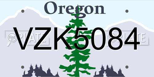 VZK5084 Oregon License Plate