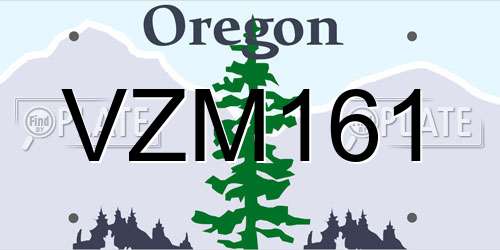 VZM161 Oregon License Plate