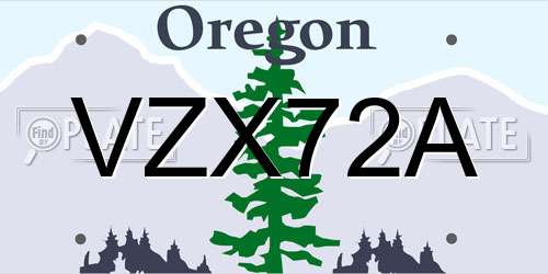 VZX72A Oregon License Plate