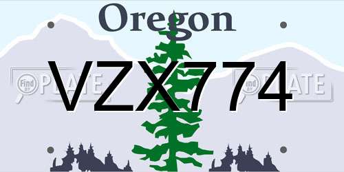 VZX774 Oregon License Plate
