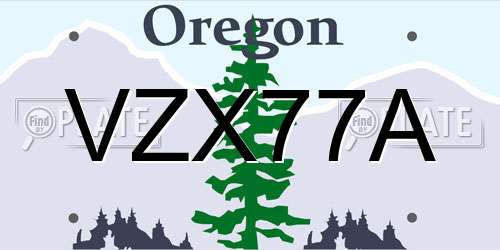 VZX77A Oregon License Plate