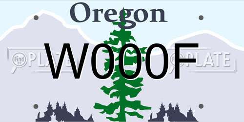 W000F Oregon License Plate
