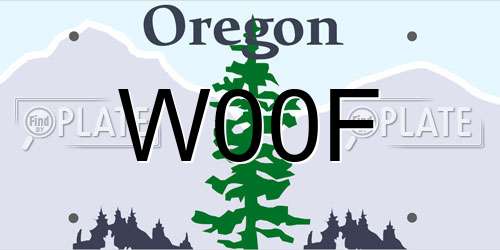 W00F Oregon License Plate
