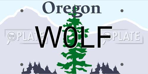 W0LF Oregon License Plate
