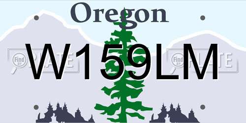 W159LM Oregon License Plate