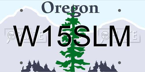 W15SLM Oregon License Plate