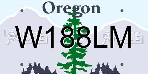 W188LM Oregon License Plate