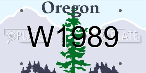 W1989 Oregon License Plate