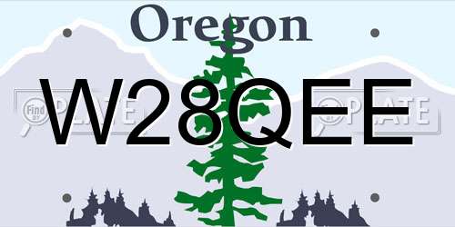 W28QEE Oregon License Plate