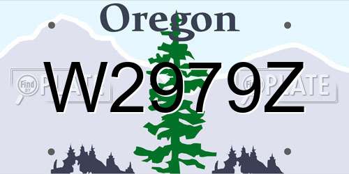 W2979Z Oregon License Plate
