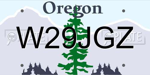 W29JGZ Oregon License Plate