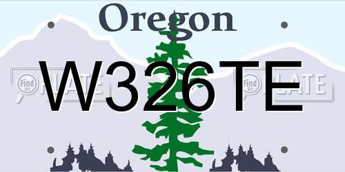 W326TE Oregon License Plate