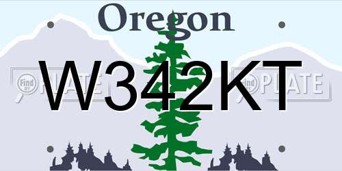 W342KT Oregon License Plate