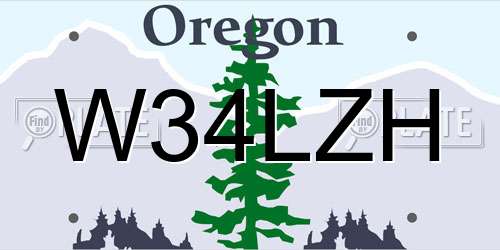 W34LZH Oregon License Plate
