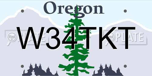 W34TKT Oregon License Plate